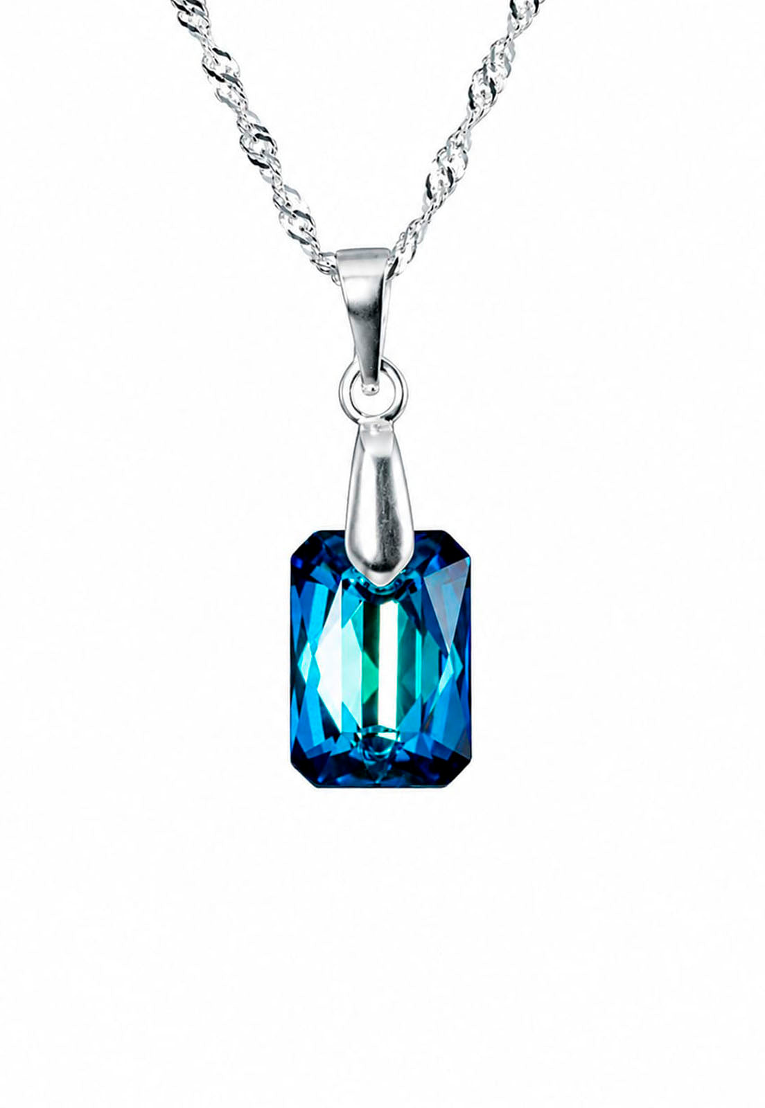 Collar Estefanía Plata 925 Cristal Swarovski® Bermuda Blue