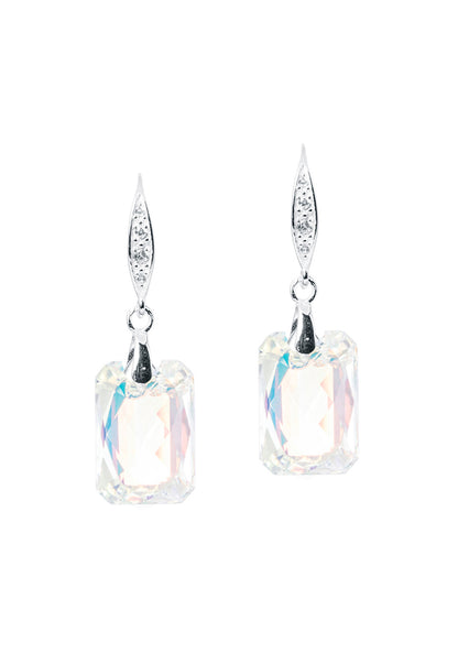Aros Gran ESTEFANIA Plata 925 Cristal Swarovski® Aurora Boreal