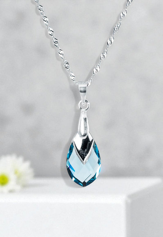 Collar Alaska Plata 925 Cristal Swarovski® Aquamarine