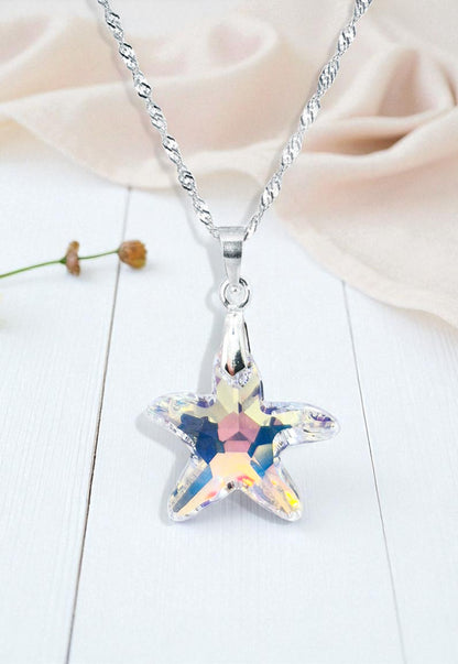 Collar Sirena Plata 925 Cristal Swarovski® Aurora Boreal