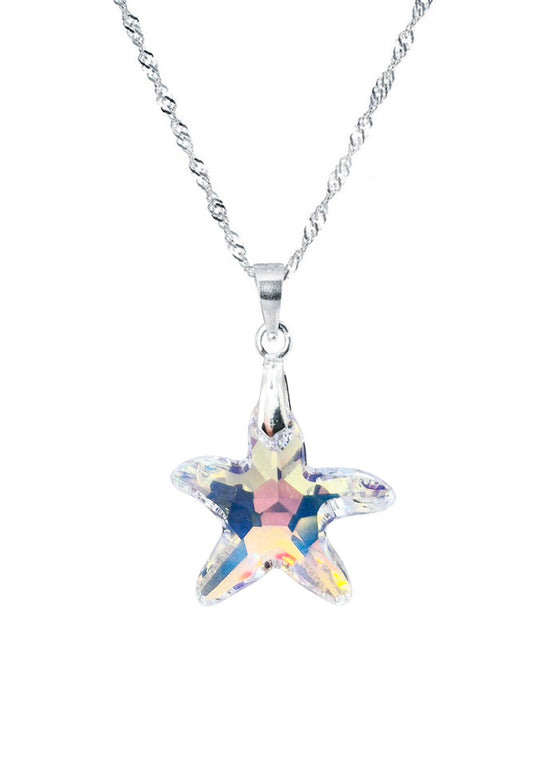 Collar Sirena Plata 925 Cristal Swarovski® Aurora Boreal