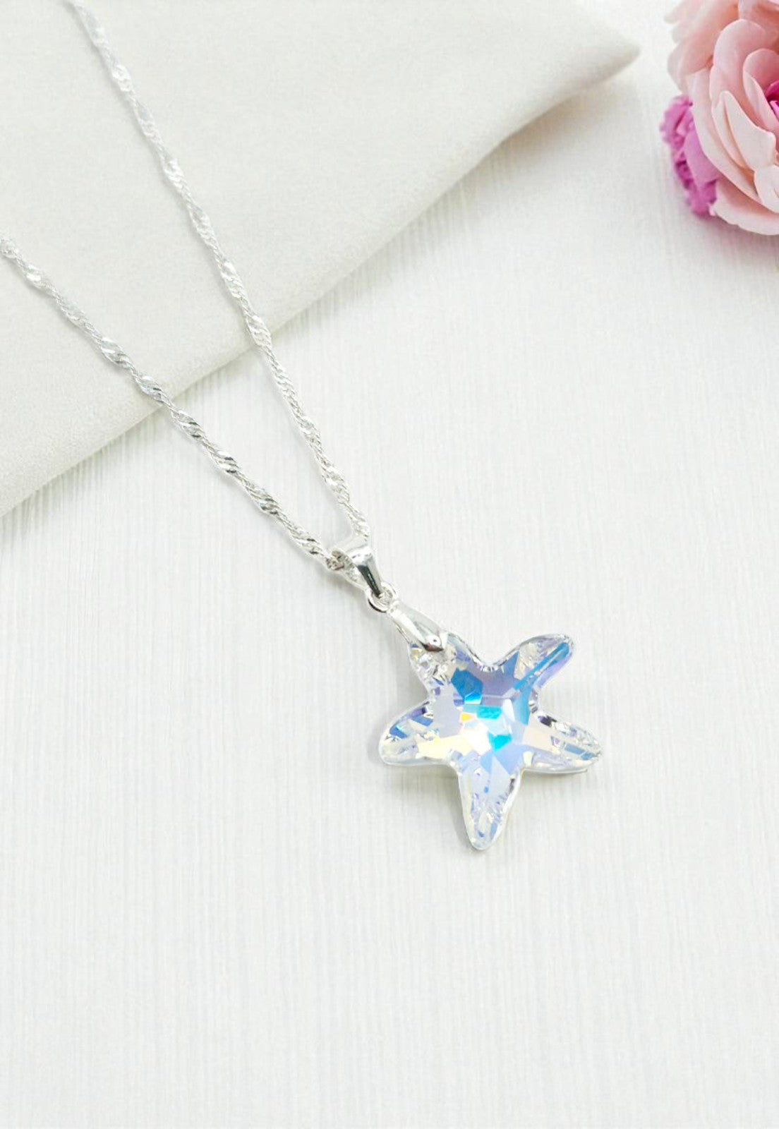 Collar Sirena Plata 925 Cristal Swarovski® Aurora Boreal