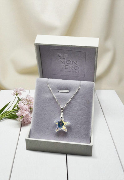 Collar Sirena Plata 925 Cristal Swarovski® Aurora Boreal