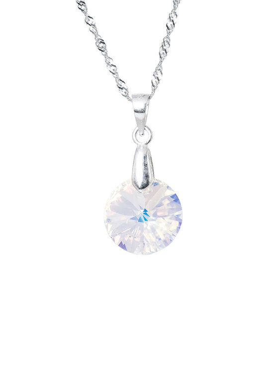 Collar Paris Plata 925 Cristal Genuino Aurora Boreal.