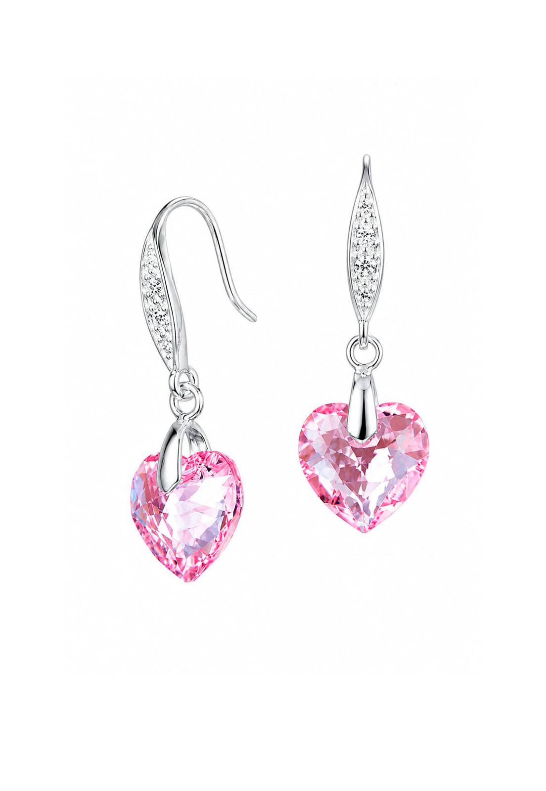 Aros Amor Plata 925 Cristal Swarovski® Light Rose