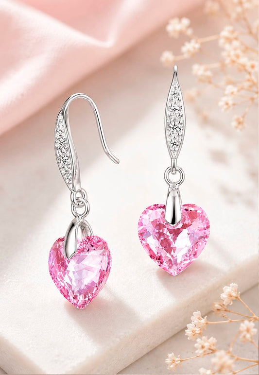 Aros Amor Plata 925 Cristal Swarovski® Light Rose