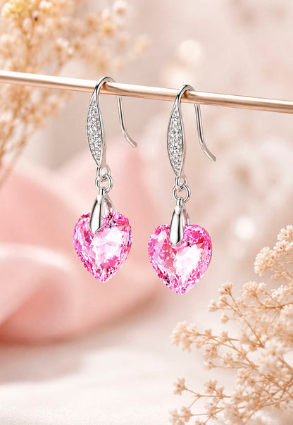 Aros Amor Plata 925 Cristal Swarovski® Light Rose