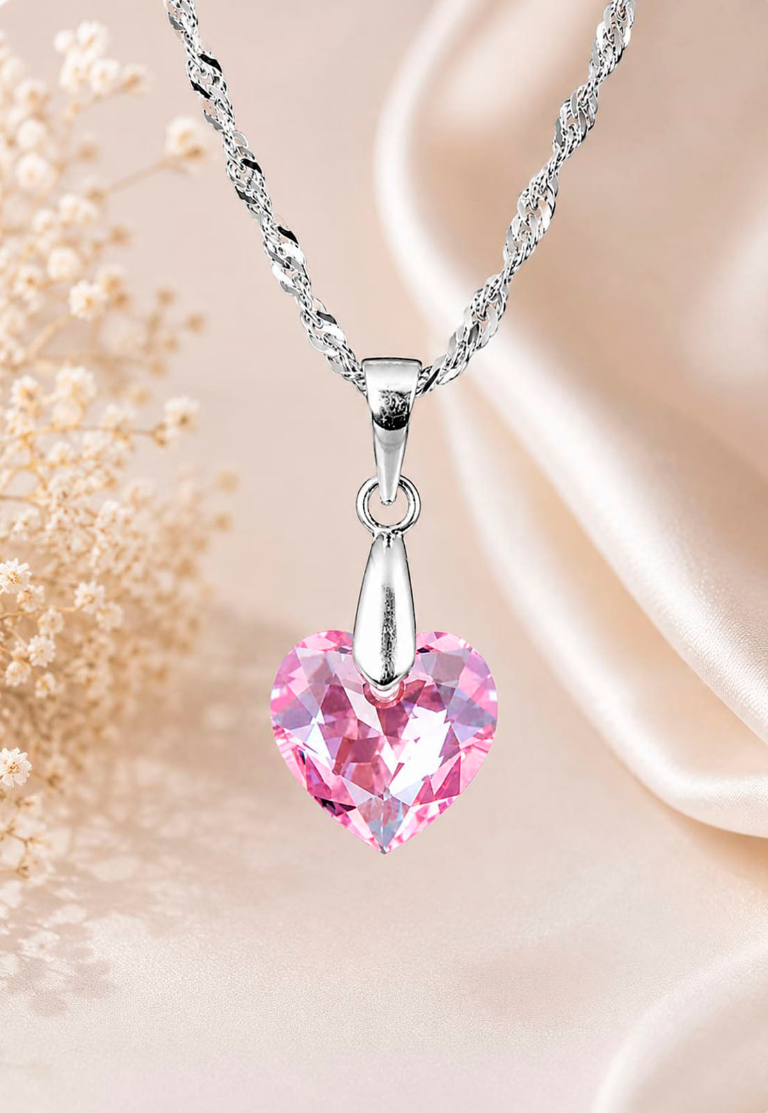 Collar Amor Plata 925 Cristal Swarovski® Light Rose