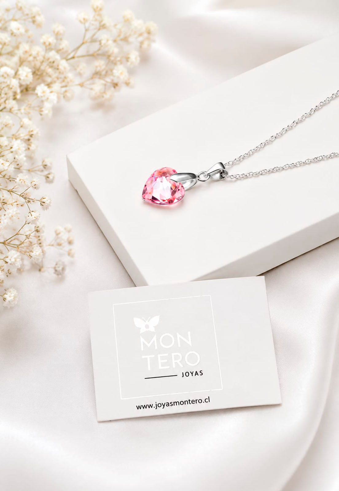 Collar Amor Plata 925 Cristal Swarovski® Light Rose