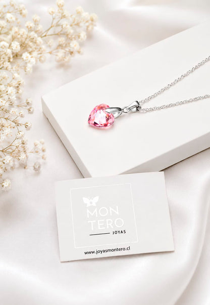 Collar Amor Plata 925 Cristal Swarovski® Light Rose