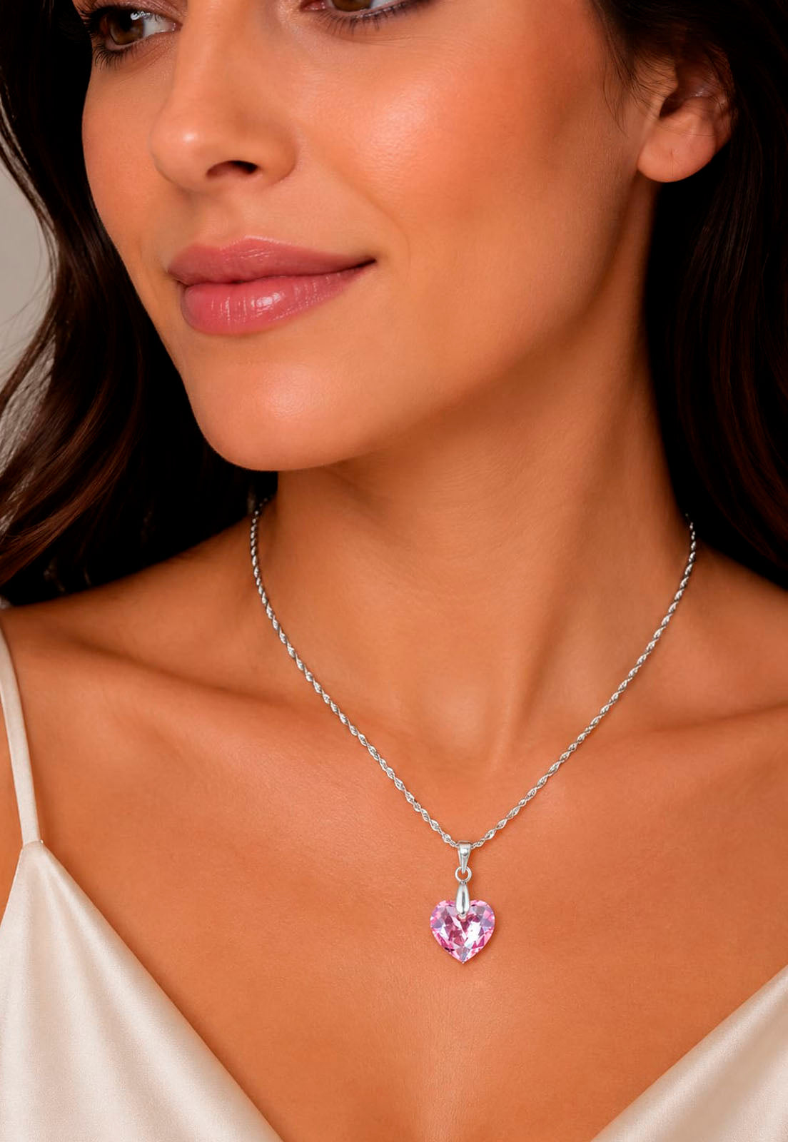 Collar Amor Plata 925 Cristal Swarovski® Light Rose