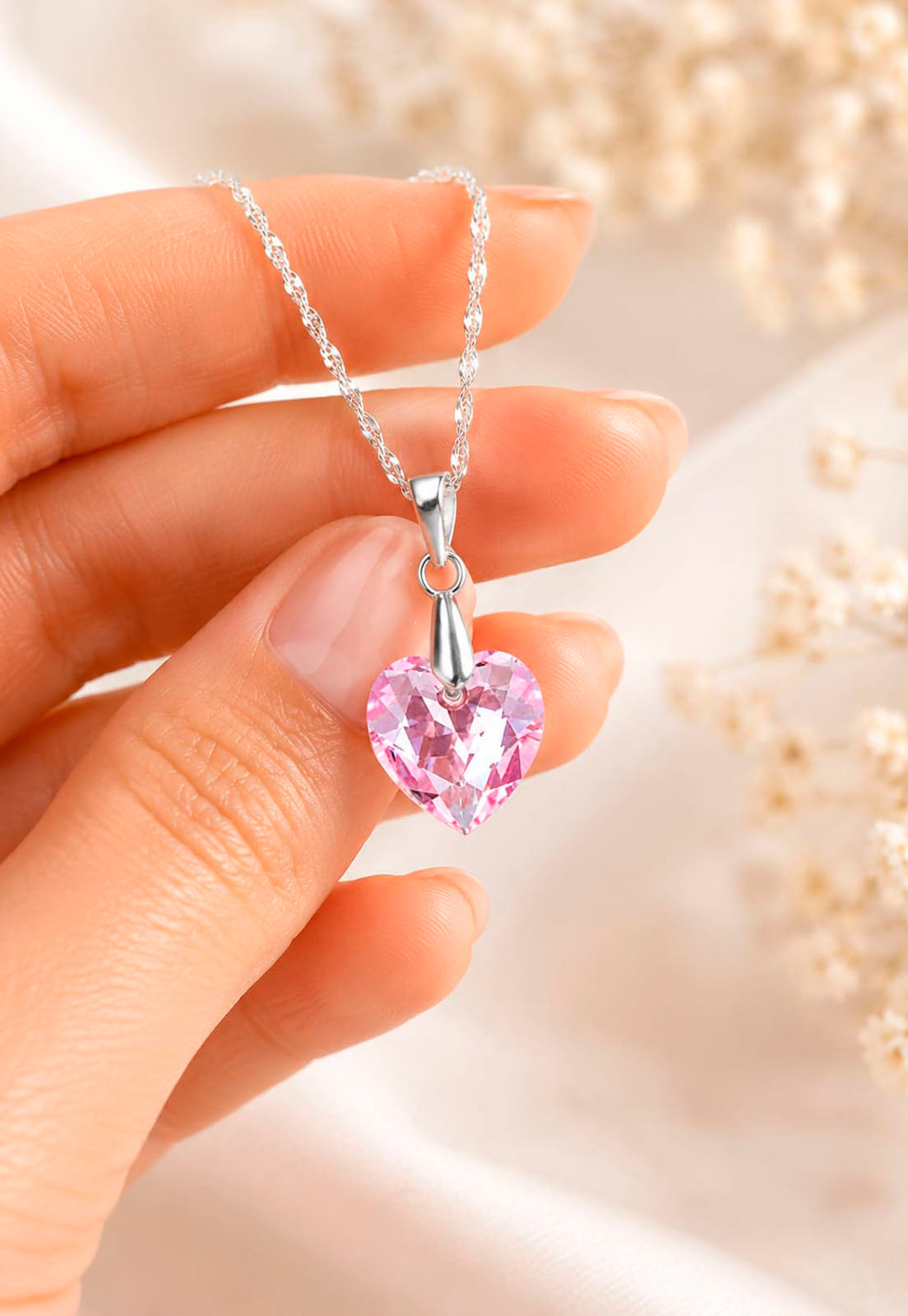 Collar Amor Plata 925 Cristal Swarovski® Light Rose