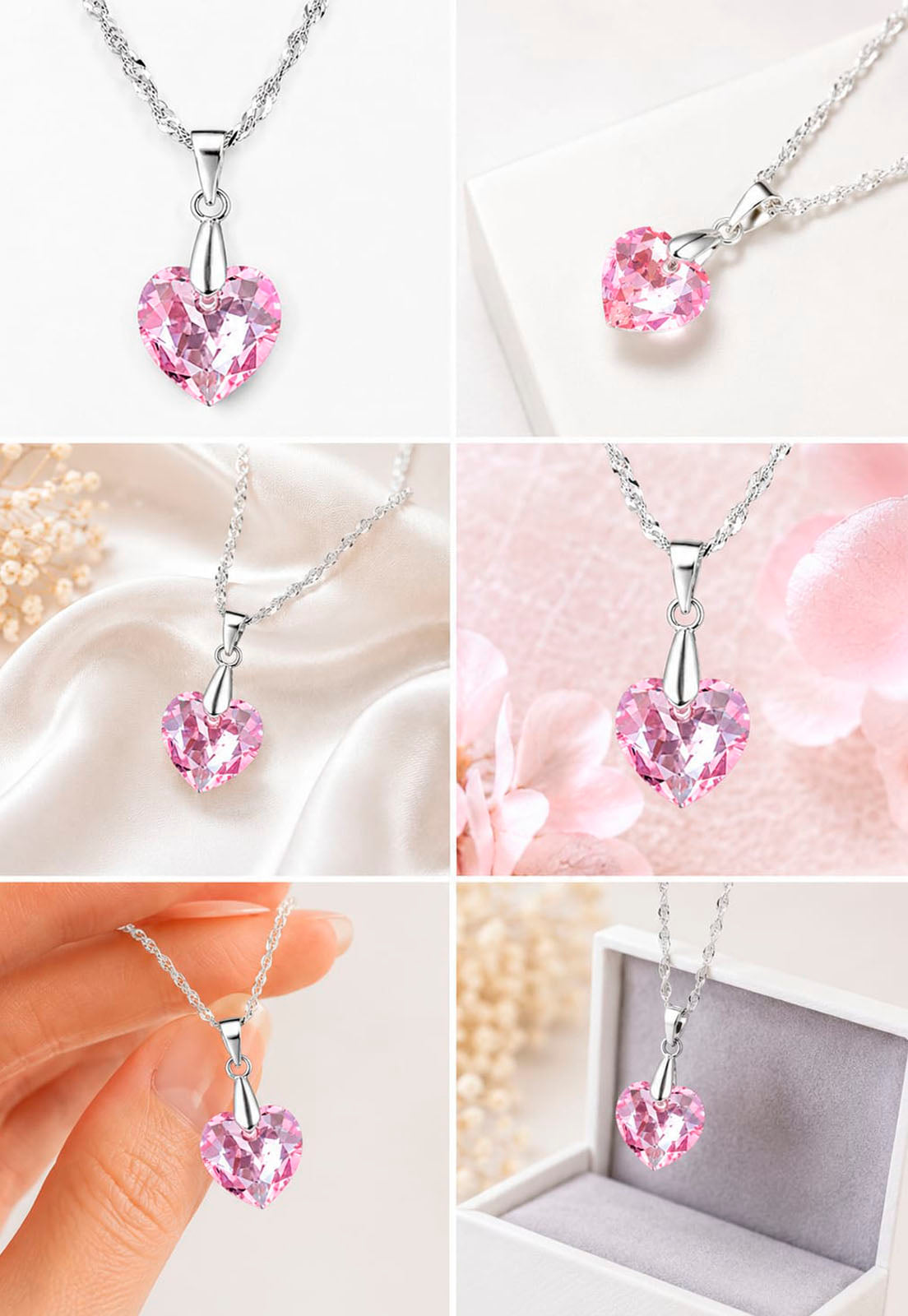 Collar Amor Plata 925 Cristal Swarovski® Light Rose