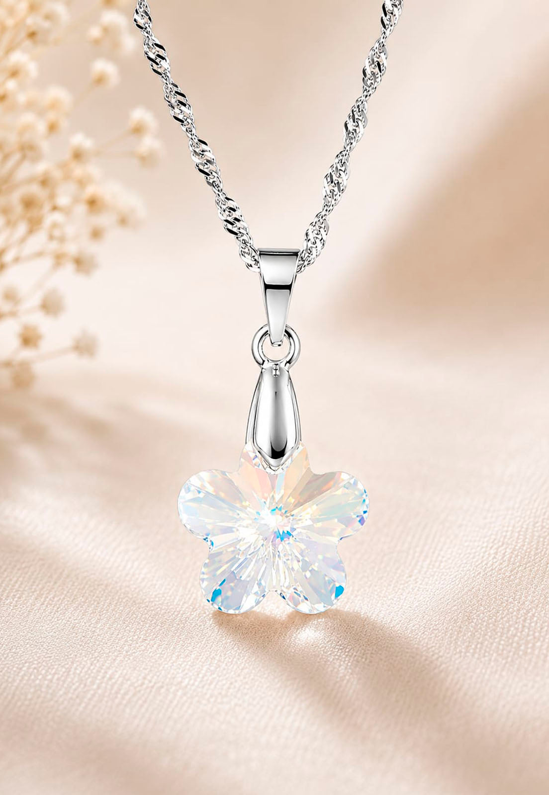 Collar Florencia Plata 925 Cristal Swarovski® Aurora Boreal