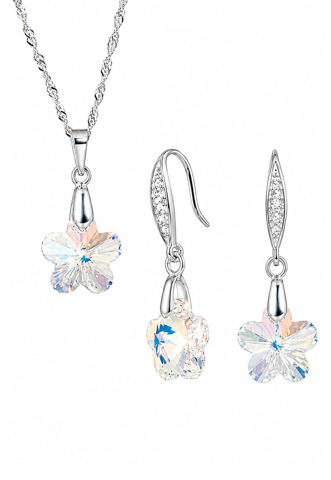 Aros Florencia Plata 925 Cristal Swarovski® Aurora Boreal