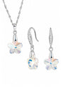 Conjunto Florencia Plata 925 Cristal Swarovski® Aurora Boreal