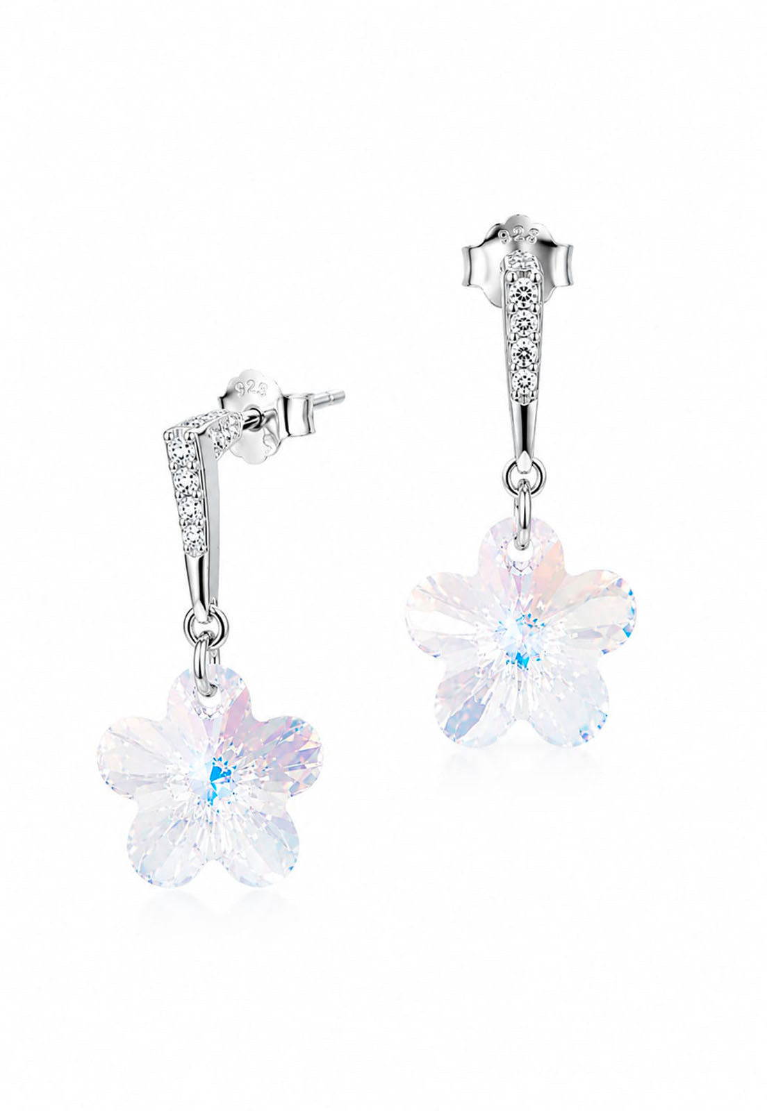 Aros Florencia Plata 925 Cristal Swarovski® Aurora Boreal
