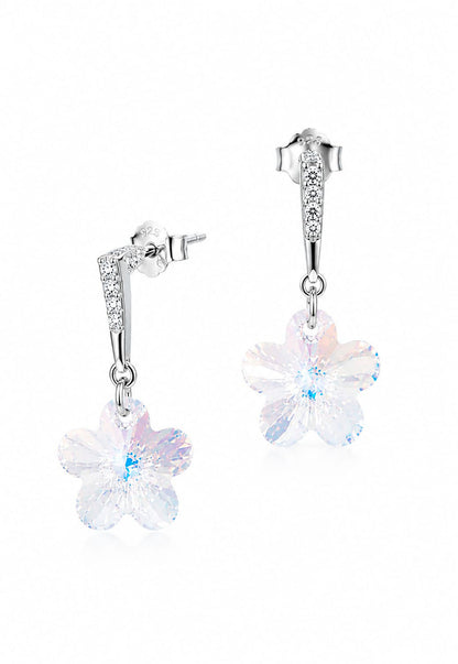 Aros Florencia Plata 925 Cristal Swarovski® Aurora Boreal