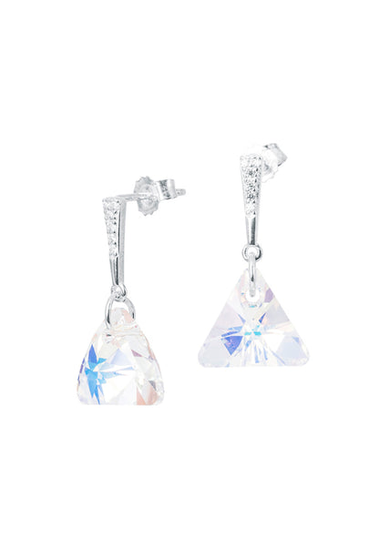 Aros Trinidad Plata 925 Cristal Genuino Aurora Boreal