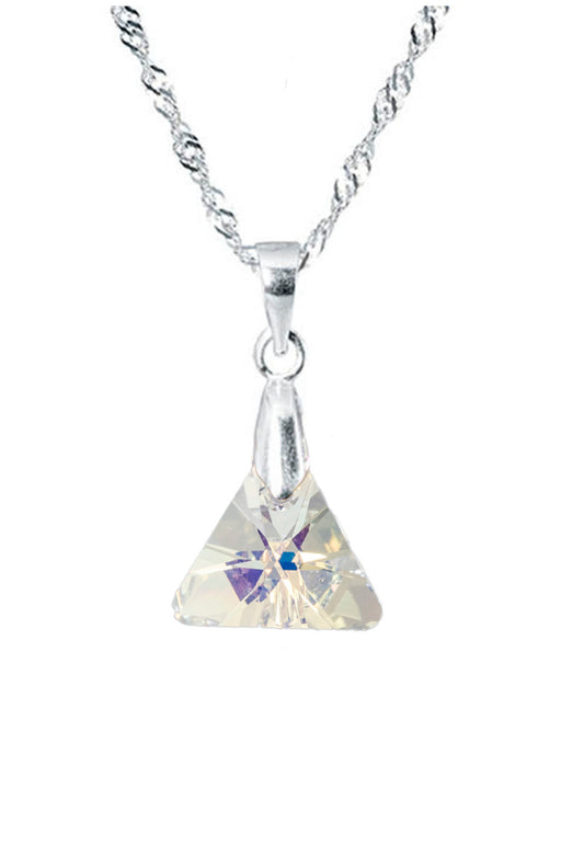 Collar Trinidad Plata 925 Cristal Genuino Aurora Boreal