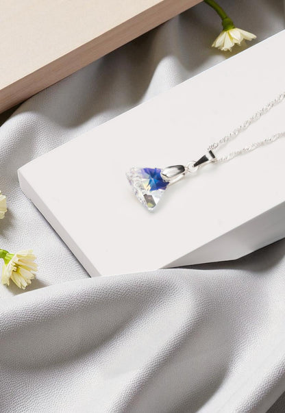 Collar Trinidad Plata 925 Cristal Genuino Aurora Boreal