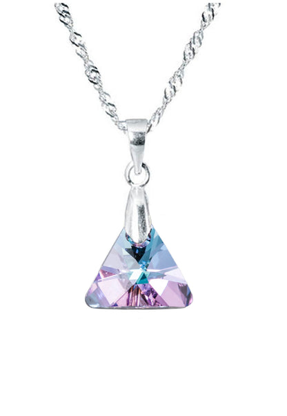 Collar Trinidad Plata 925 Cristal Genuino Vitral Light