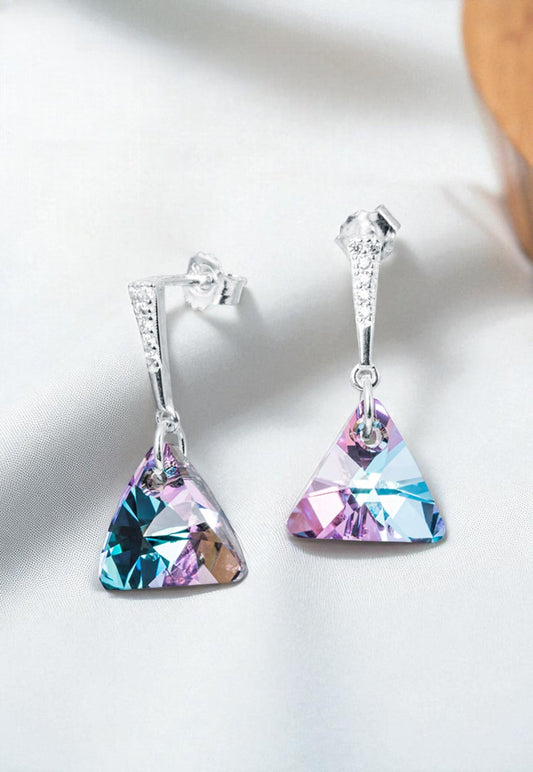 Aros Trinidad Plata 925 Cristal Swarovski® Vitral Light