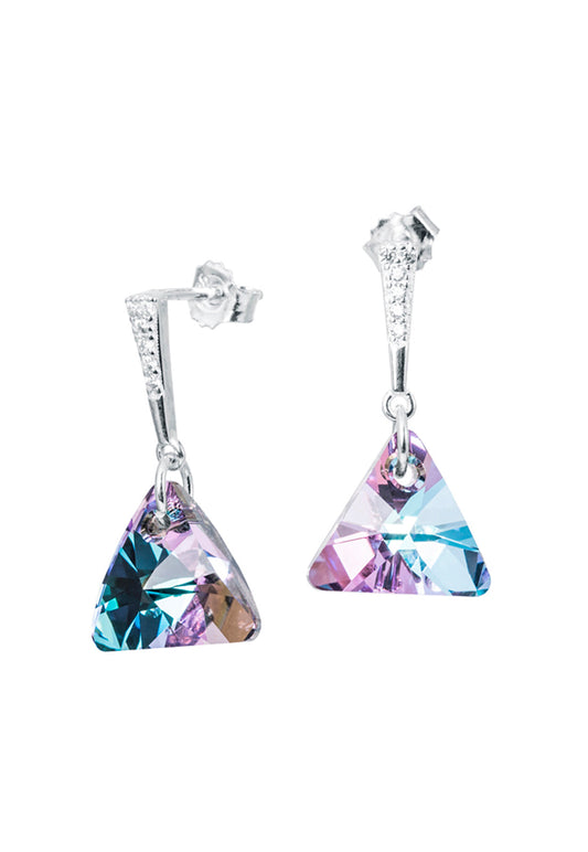 Aros Trinidad Plata 925 Cristal Swarovski® Vitral Light