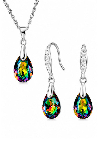 Conjunto Milan Plata 925 Cristal Swarovski® Vitral Medium