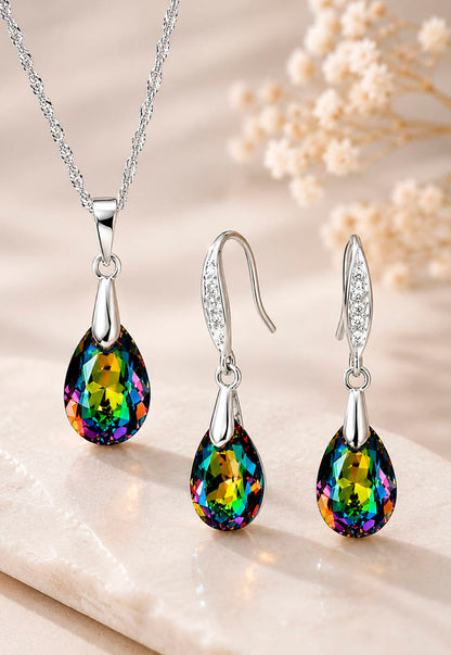 Conjunto Milan Plata 925 Cristal Swarovski® Vitral Medium