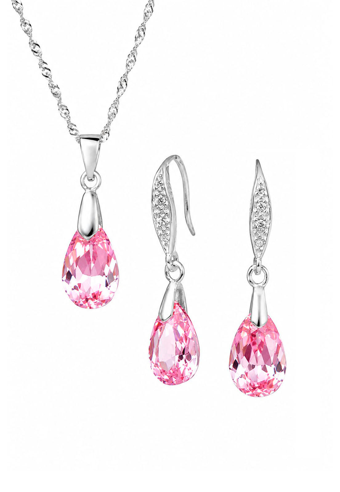 Conjunto Milan Plata 925 Cristal Swarovski®  Light Rose