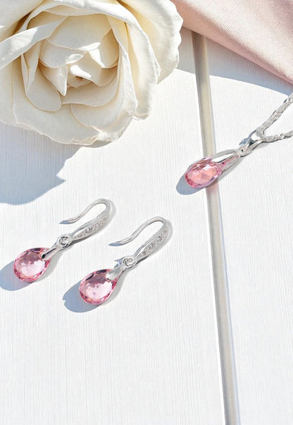 Conjunto Milan Plata 925 Cristal Genuino Light Rose