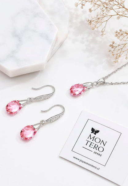 Conjunto Milan Plata 925 Cristal Swarovski®  Light Rose