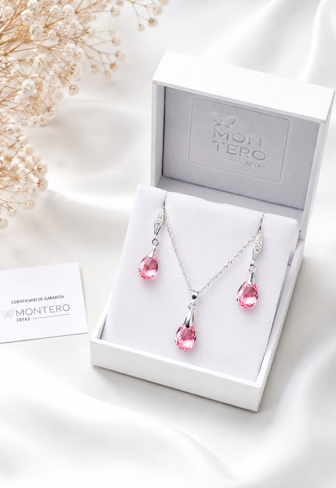 Conjunto Milan Plata 925 Cristal Swarovski®  Light Rose