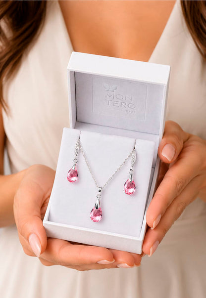 Conjunto Milan Plata 925 Cristal Swarovski®  Light Rose