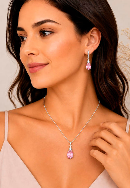 Conjunto Milan Plata 925 Cristal Swarovski®  Light Rose