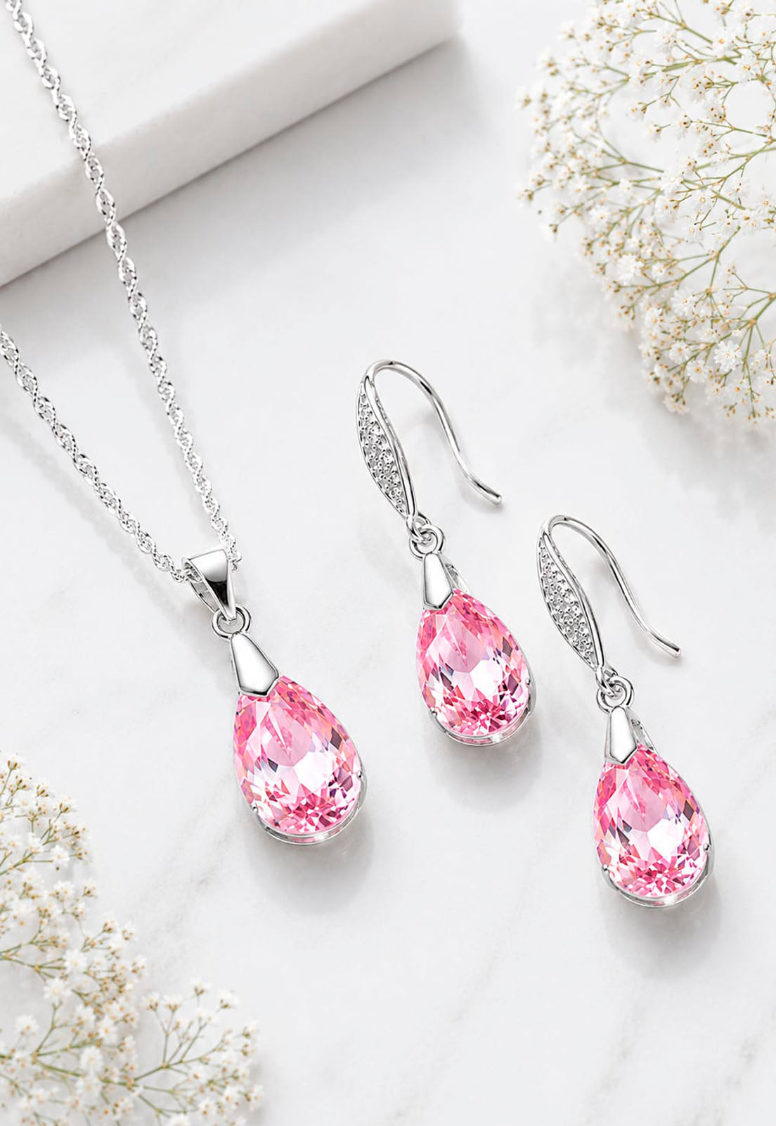 Conjunto Milan Plata 925 Cristal Swarovski®  Light Rose