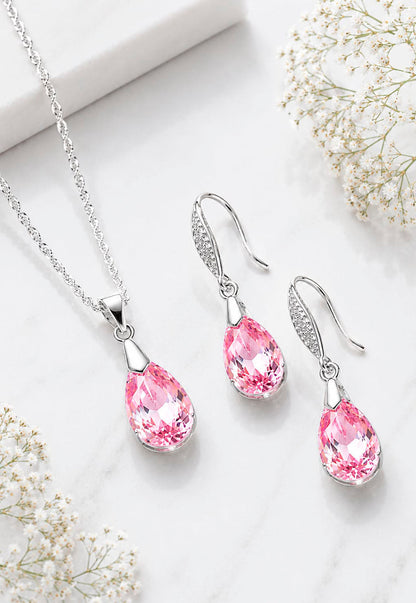 Conjunto Milan Plata 925 Cristal Swarovski®  Light Rose