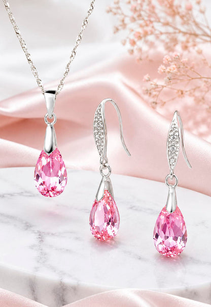 Conjunto Milan Plata 925 Cristal Swarovski®  Light Rose