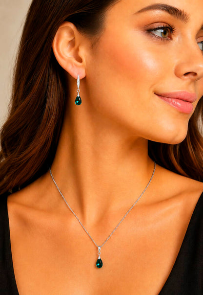 Conjunto Milan Plata 925 Cristal Swarovski®  Emerald