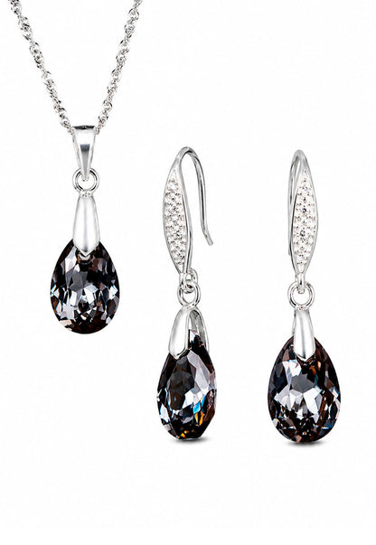 Conjunto Milan Plata 925 Cristal Swarovski® Silver Night