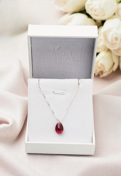 Collar Gota de Luz Plata 925 Cristal Genuino Scarleth