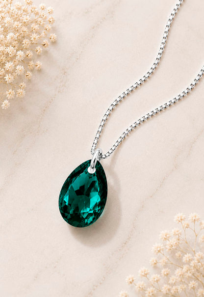 Collar Gota de Luz Plata 925 Cristal Swarovski® Emerald