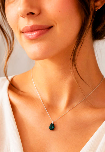 Collar Gota de Luz Plata 925 Cristal Swarovski® Emerald