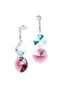 Aros Lourdes Plata 925 Cristal Genuino Amethyst