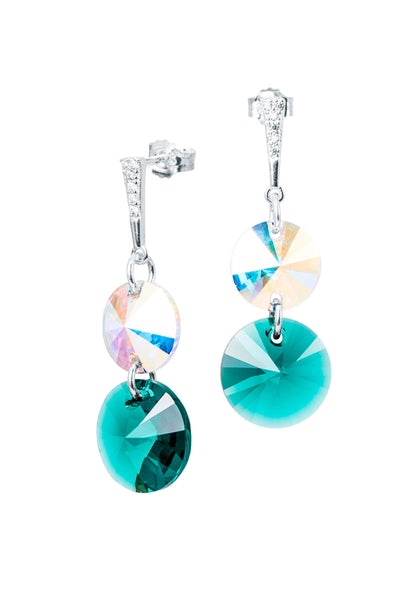Aros Lourdes Plata 925 Cristal Swarovski® Emerald
