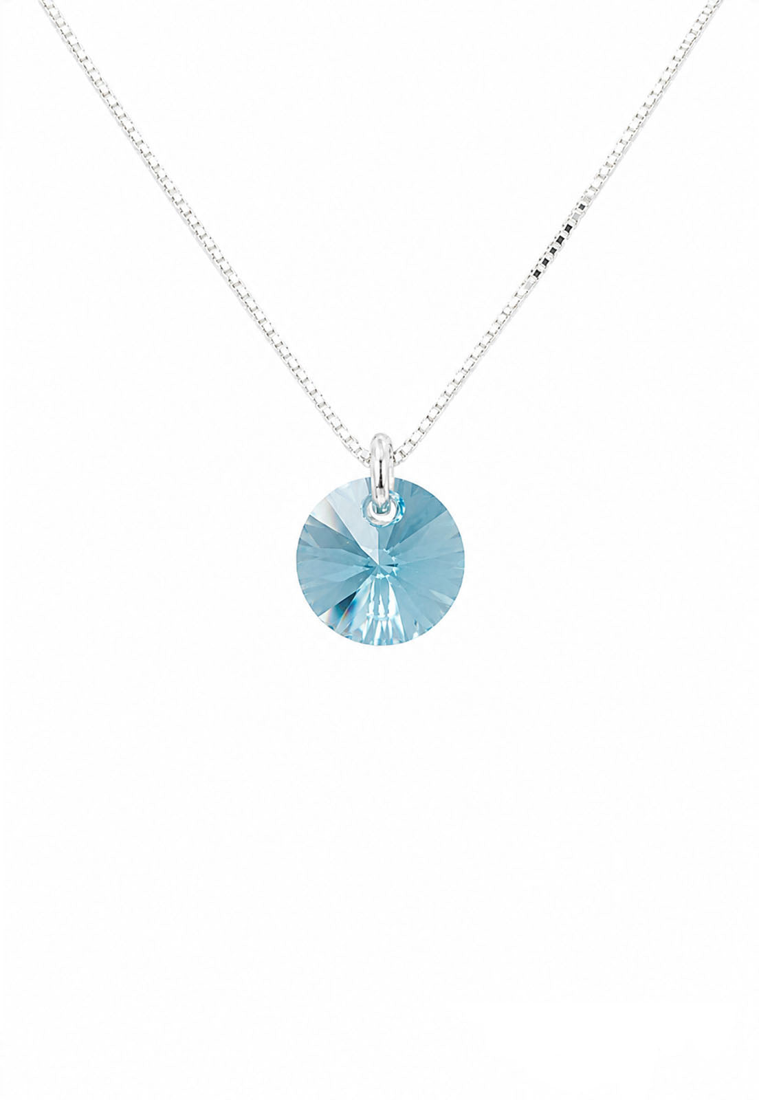 Collar Punto de Luz Plata 925 Cristal Swarovski® Turquesa