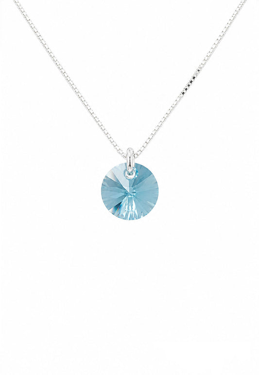 Collar Punto de Luz Plata 925 Cristal Swarovski® Turquesa