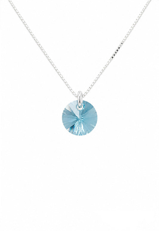 Collar Punto de Luz Plata 925 Cristal Swarovski® Turquesa