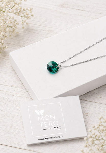 Collar Punto de Luz Plata 925 Cristal Swarovski® Emerald